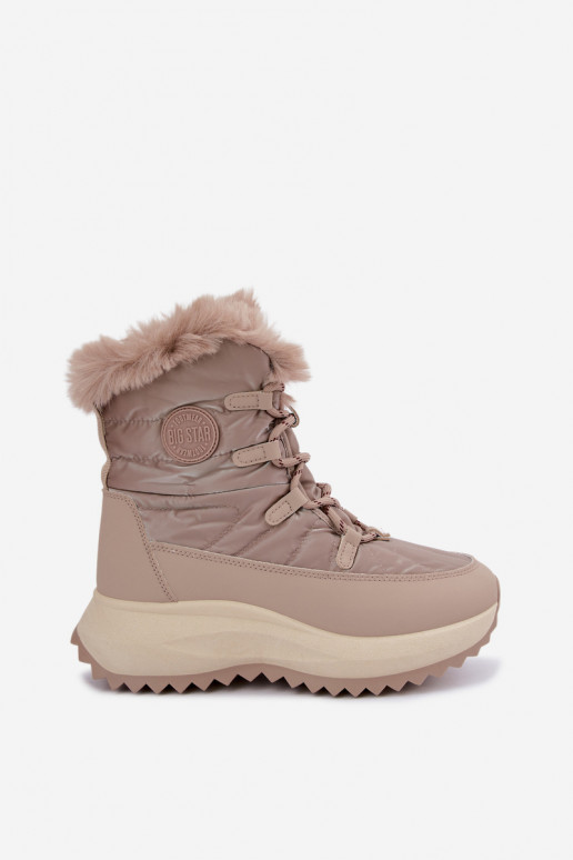 Bottes de neige couleur sable avec plateforme et fourrure Big Star UU274221