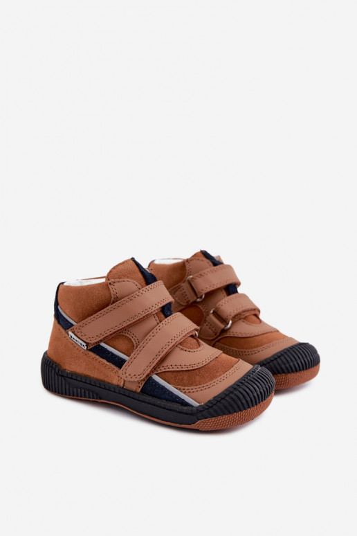 Chaussures pour enfants en cuir marron Bartek 8631673