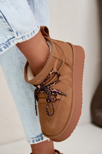 Bottes de neige en faux daim marron avec plateforme et détails élégants GOE UU2N4920