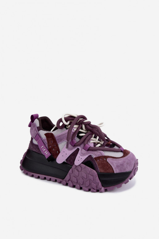 Baskets violettes en faux daim avec plateforme GOE UU2N4016