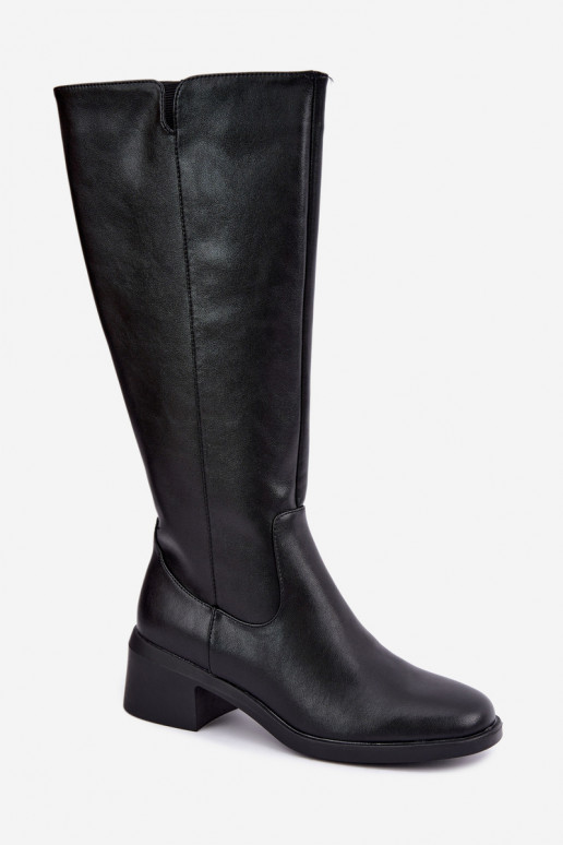 Bottes hautes noires en cuir isolées Klocke Sergio Leone KZ-17