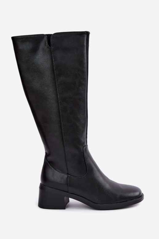 Bottes hautes noires en cuir isolées Klocke Sergio Leone KZ-17