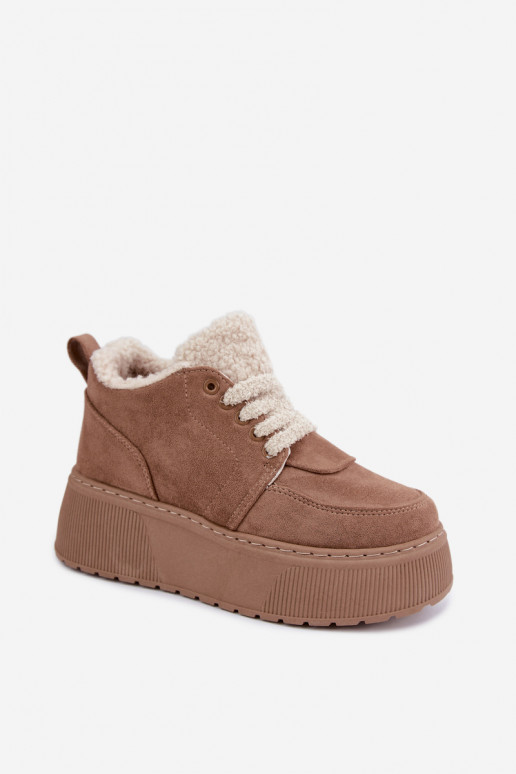 Bottes de neige pour femmes avec plateforme et fourrure Luma sable