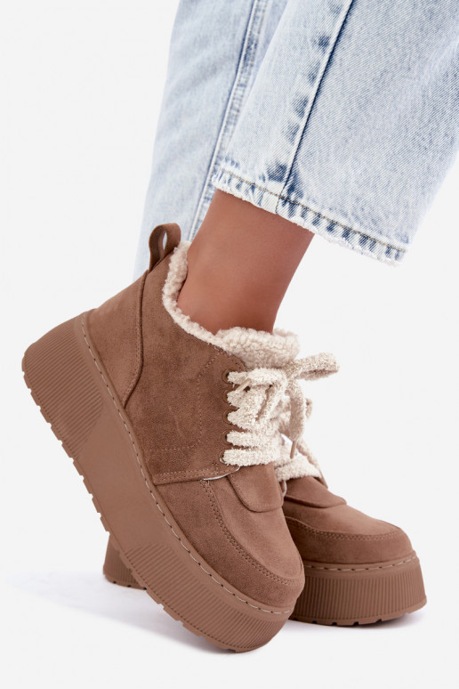 Bottes de neige pour femmes avec plateforme et fourrure Luma sable