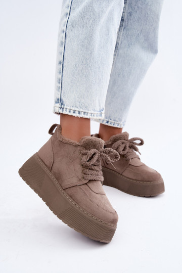 Damen Schneestiefel mit Plattform und Fell Luma ton 2