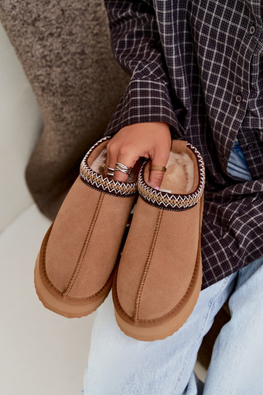 Bottes de neige en daim synthétique avec bande décorative Vinceza 97972 marron