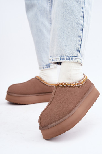Bottes de neige en daim synthétique avec bande décorative Vinceza 97972 sable