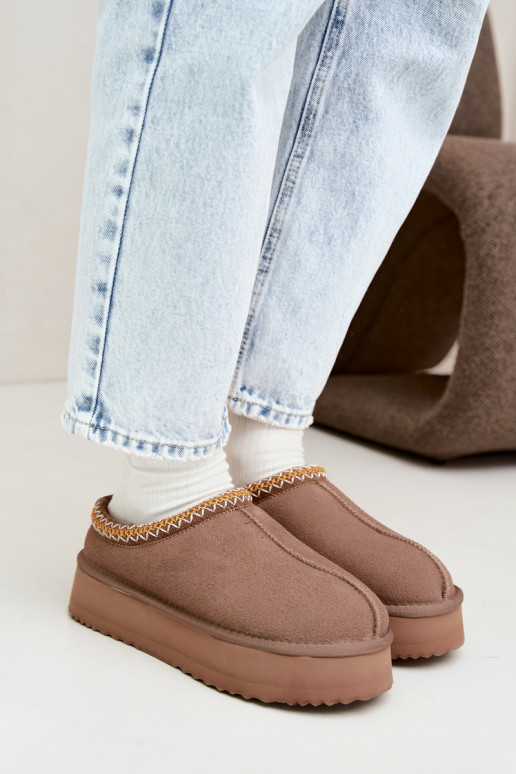 Bottes de neige en daim synthétique avec bande décorative Vinceza 97972 sable