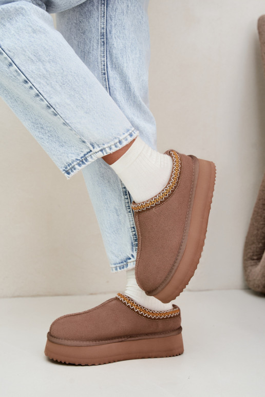 Bottes de neige en daim synthétique avec bande décorative Vinceza 97972 sable