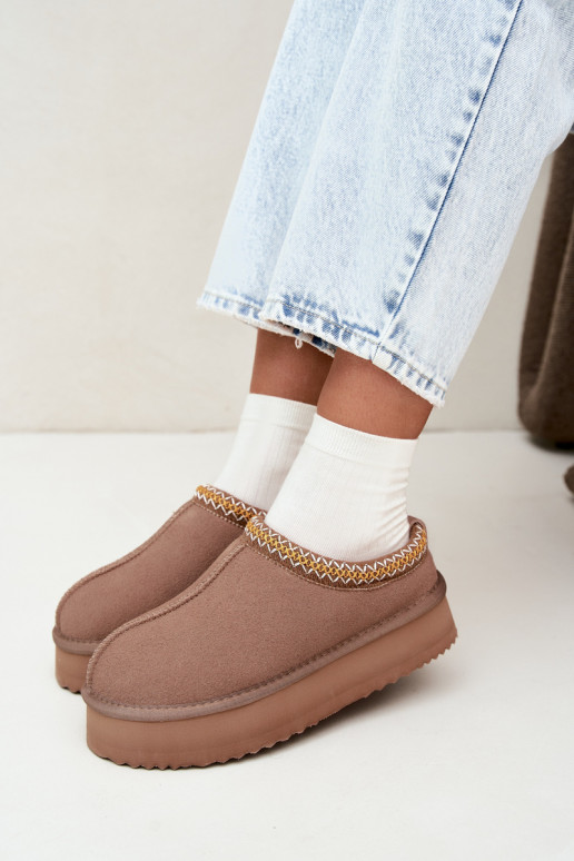 Bottes de neige en daim synthétique avec bande décorative Vinceza 97972 sable
