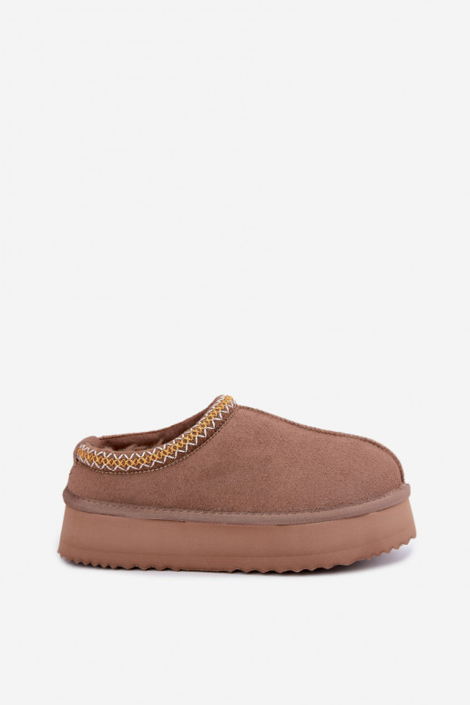 Faux suede sneeuwlaarzen met decoratieve streep Vinceza 97972 zandkleurig