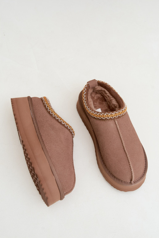 Faux suede sneeuwlaarzen met decoratieve streep Vinceza 97972 zandkleurig