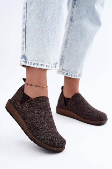 Chaussures d'intérieur pour femmes Inblu NL000013 marron foncé 2