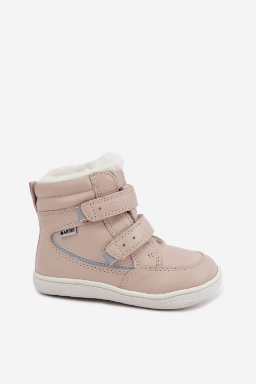 Leder Kinder Schneestiefel Barefoot Bartek 8401454 sandfarben