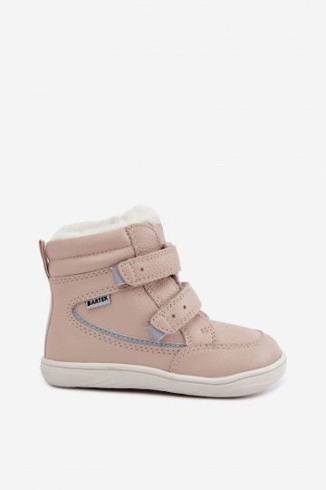 Leder Kinder Schneestiefel Barefoot Bartek 8401454 sandfarben 2