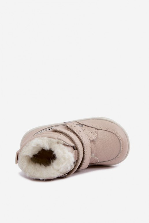 Leren kinder sneeuwlaarzen Barefoot Bartek 8401454 zandkleur