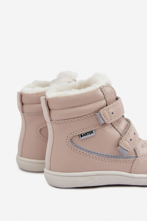 Leren kinder sneeuwlaarzen Barefoot Bartek 8401454 zandkleur