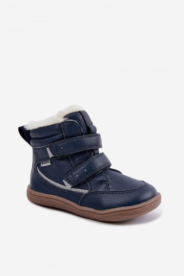 Leder Kinder Schneestiefel Barefoot Bartek 8401456 dunkelblau