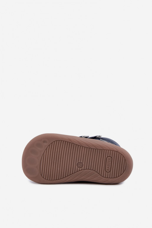 Leren kinder sneeuwlaarzen Barefoot Bartek 8401456 donkerblauw