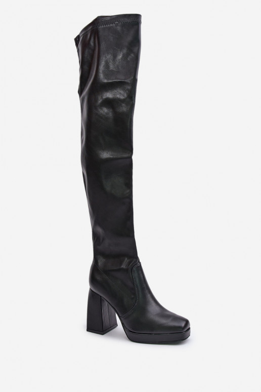 Bottes hautes avec talons en noir Liatheia