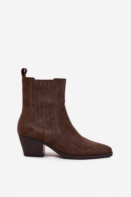 Bottines en daim synthétique avec isolation à l'intérieur, en kaki Arelia