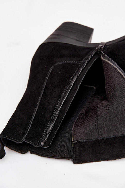Bottines en daim synthétique avec isolation à l'intérieur, en noir Arelia