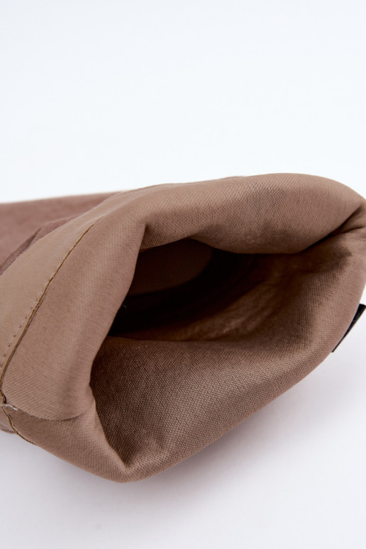 Damen gewellte Stiefeletten mit Blockabsatz in sandfarben Cazela