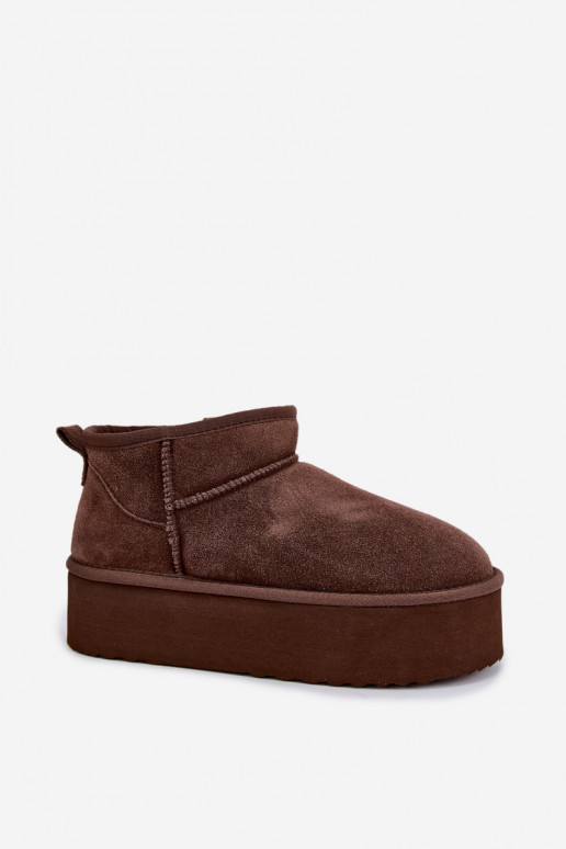 Dames sneeuwlaarzen van natuurlijk suede in bruine kleur Tairene