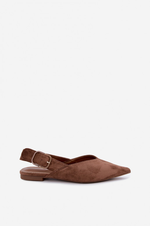 Ballerines pour femmes avec boucles en couleur marron Tanelia