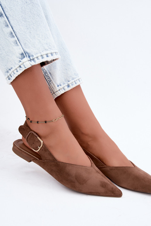 Ballerines pour femmes avec boucles en couleur marron Tanelia