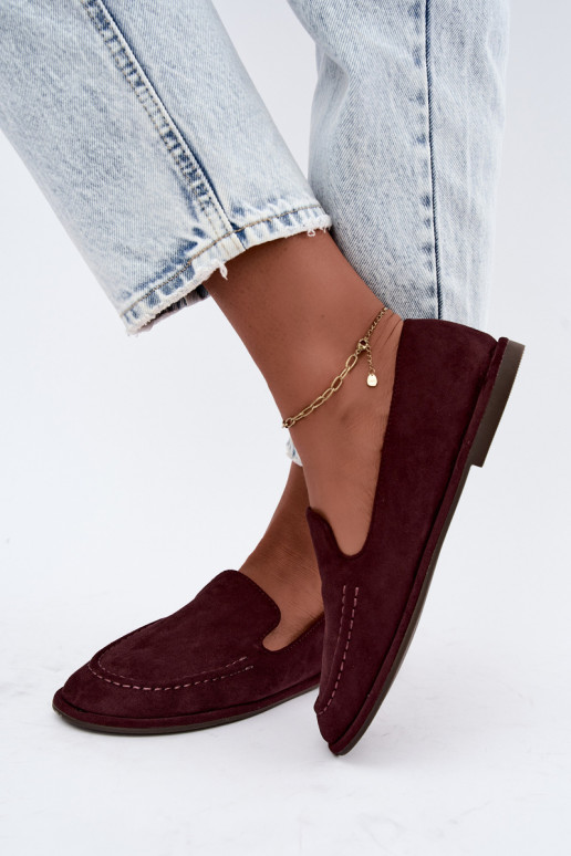 Mocassins pour femmes en couleur bordeaux Mireliah