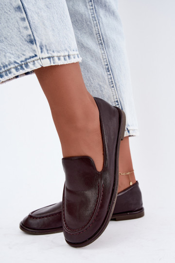 Dames mocassins van faux leather in bordeaux kleur Mireliah