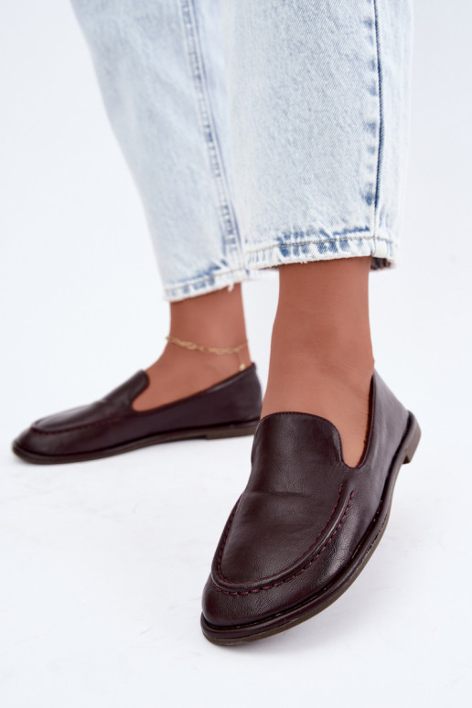 Dames mocassins van faux leather in bordeaux kleur Mireliah