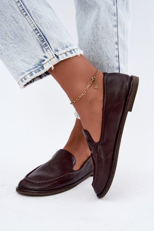Dames mocassins van faux leather in bordeaux kleur Mireliah