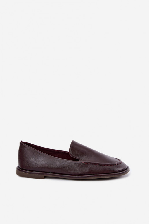 Mocassins pour femmes en faux cuir couleur bordeaux Mireliah