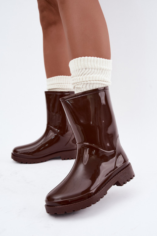 Bottes en caoutchouc pour femmes en couleur brun foncé Elvara