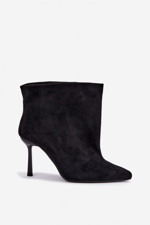 Bottines à enfiler avec talons fins en noir Kamea