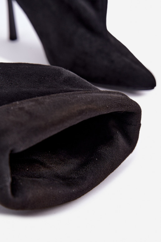 Bottines à enfiler avec talons fins en noir Kamea
