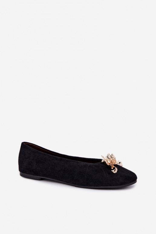 Ballet flats met versieringen in zwart Briellea