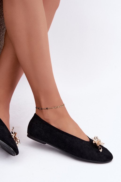 Ballet flats met versieringen in zwart Briellea