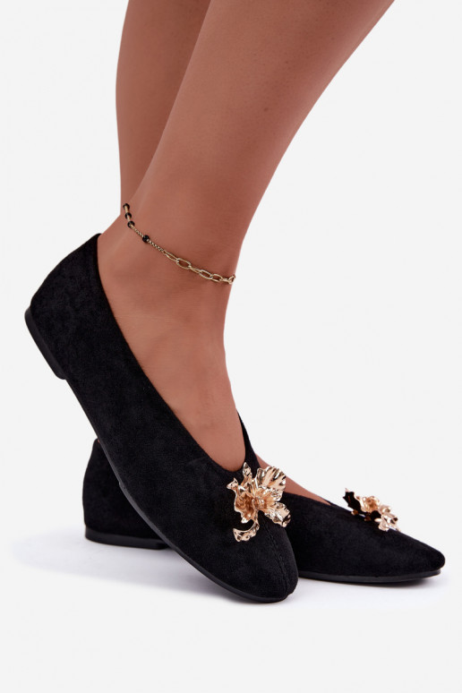 Ballet flats met versieringen in zwart Briellea