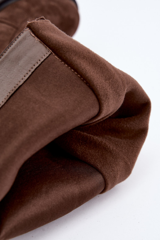 Bottes hautes et chaudes avec plateforme et lacets en marron Cressida
