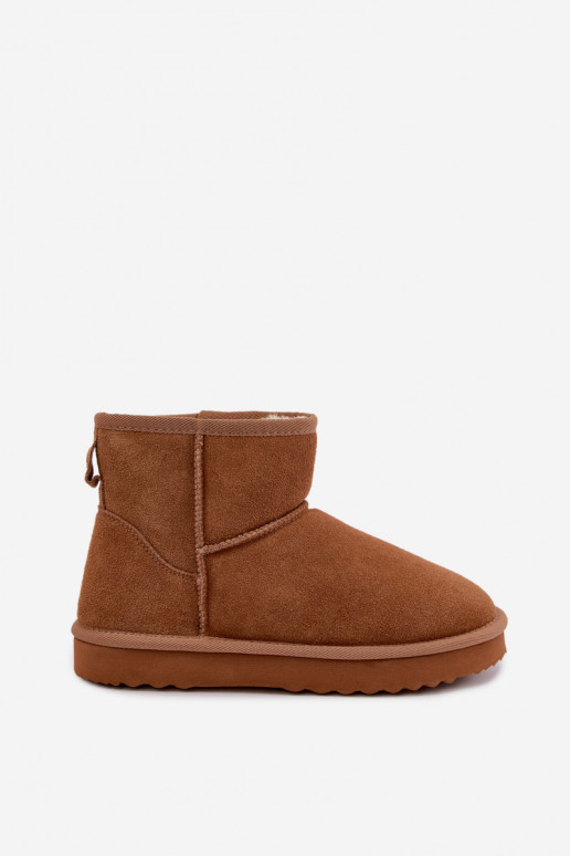 Bottes de neige chaudes en faux daim avec fourrure à l'intérieur en couleur marron Amandine