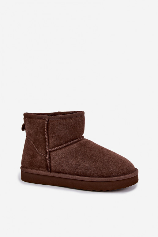 Warme sneeuwlaarzen van faux suede met bont aan de binnenkant in bordeaux Amandine