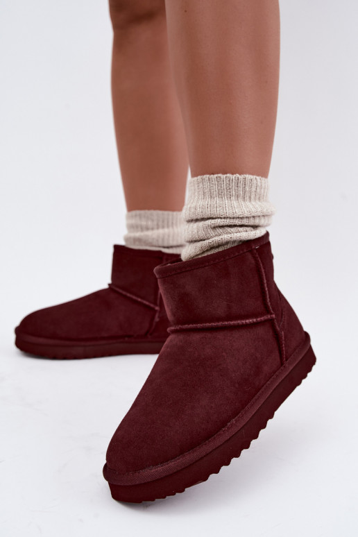 Bottes de neige chaudes en faux daim avec fourrure à l'intérieur en noir Amandine