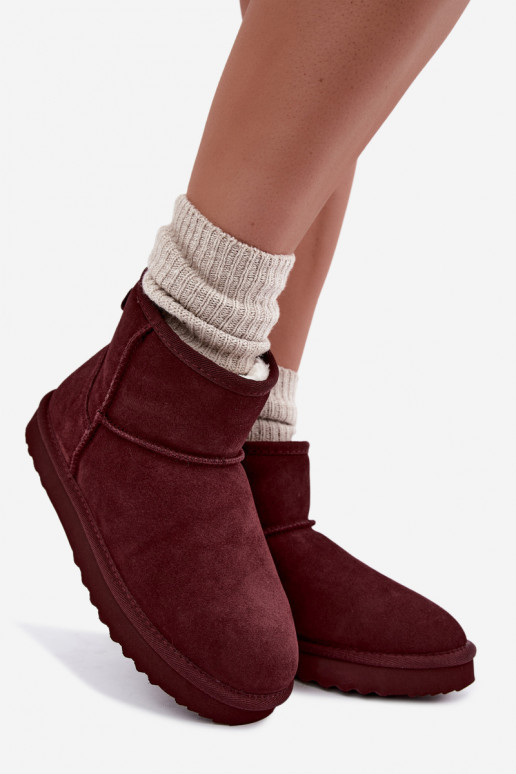 Bottes de neige chaudes en faux daim avec fourrure à l'intérieur en noir Amandine