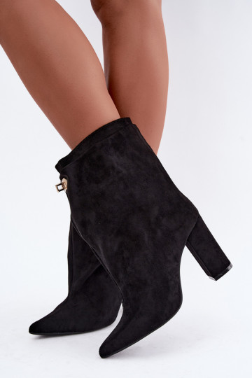 Bottines chaudes noires à enfiler avec talons Fiametta 2