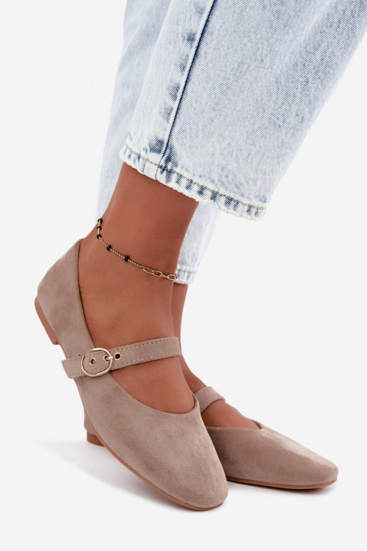 Ballerines style Mary Jane couleur sable Nolenne