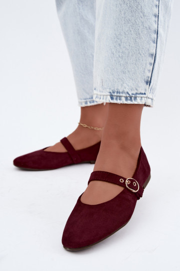 Ballerines style Mary Jane couleur bordeaux Nolenne 2