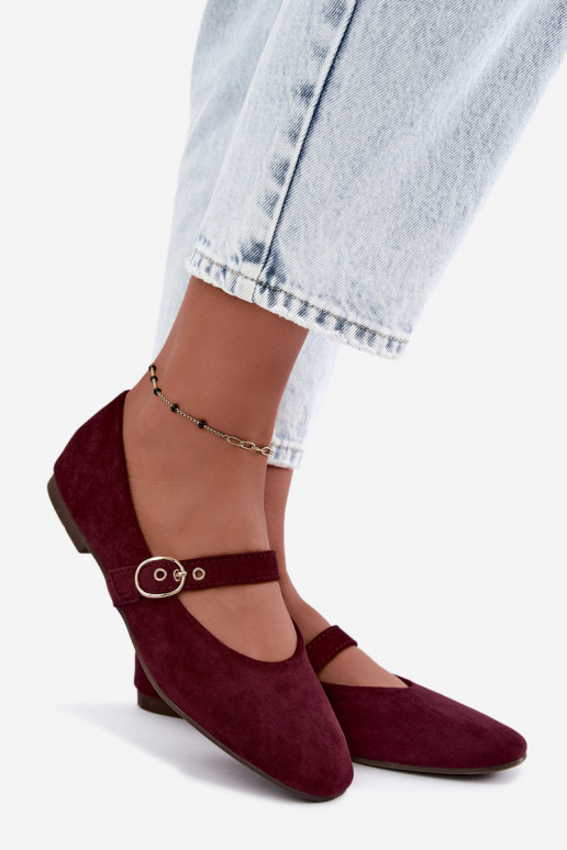 Ballerines style Mary Jane couleur bordeaux Nolenne